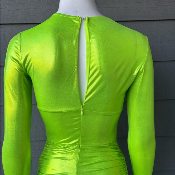 Hera Collection Vibrant Lime Long Sleeve Dress - Picture 3 of 3